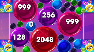 Sunball 2048 Merge 3D - ASMR Gameplay (Colorful Balls Numbers, Level Up Jelly Suika 2048) Math Games