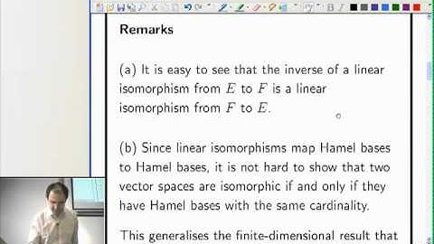 Lecture 18b: Functional Analysis - Isomorphisms