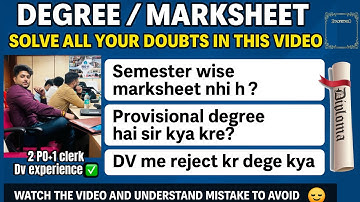 Degree & Marksheet Problem? DV Mein Kya Hoga? Full Guide for bank Job Aspirants! #ibpspo #sbiclerk
