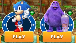 Classic Sonic vs Grimace Shake Rush vs All Bosses Zazz Eggman - Sonic Dash