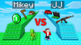 Mikey EMERALD vs JJ DIAMOND Bridge Survival Battle in Minecraft (Maizen)