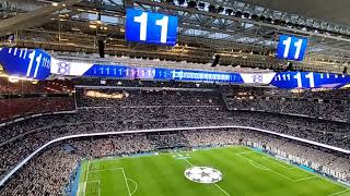 Alineación/starting eleven + subs Real Madrid-Bayern Santiago Bernabéu New 360 video scoreboard