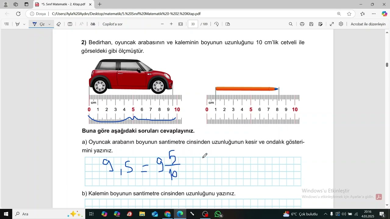 5 SINIF MATEMATİK 2 KİTAP 32 -33. SAYFA ÇÖZÜMLERİ