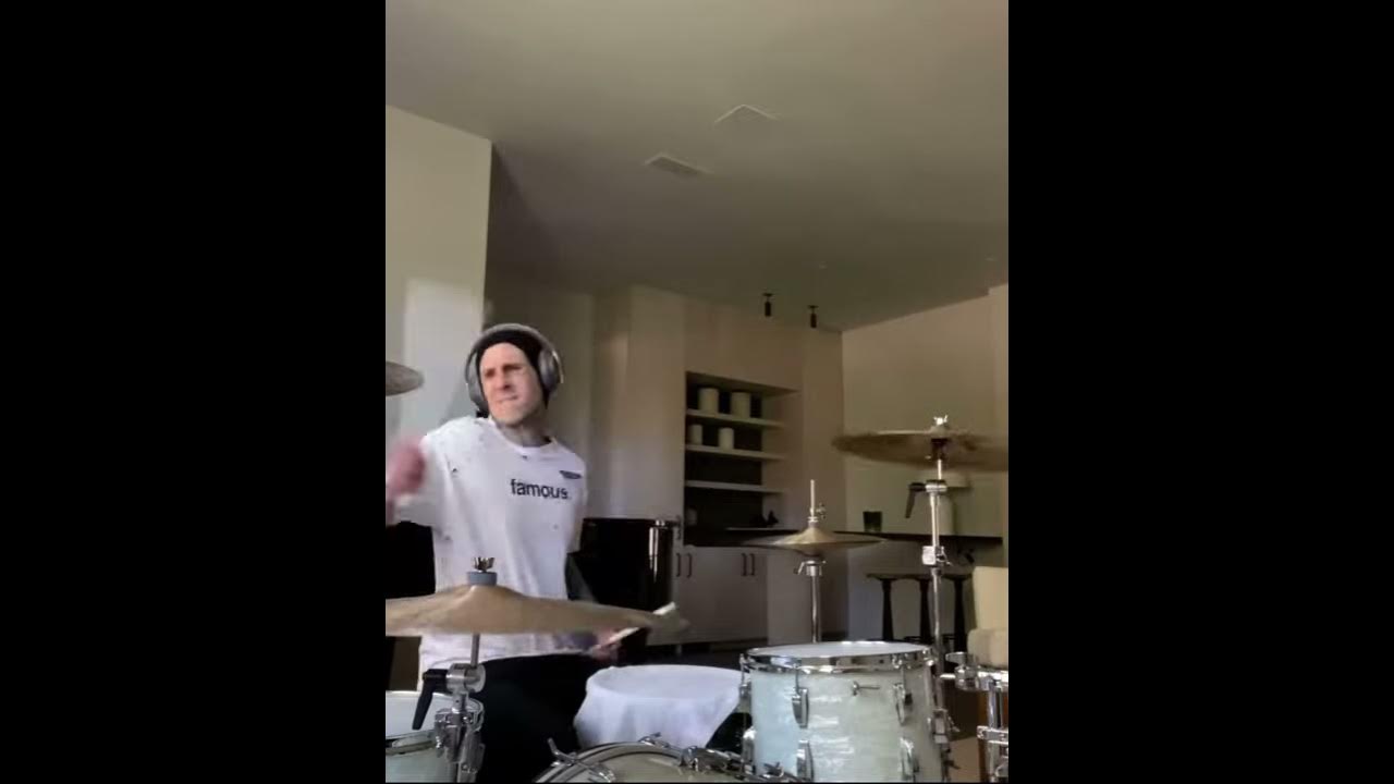 Travis Barker Drumming At Home #shorts