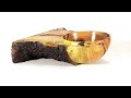 woodturning emerging bowl from mastic tree wood log