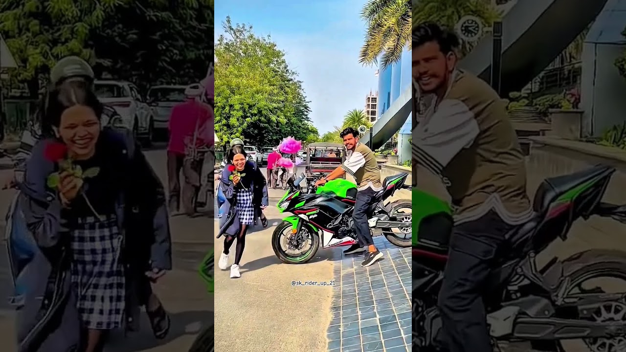 Cute Girls Reaction 😍 On Kawasaki Zx6r Sound | Name Chale (slowed reward) 