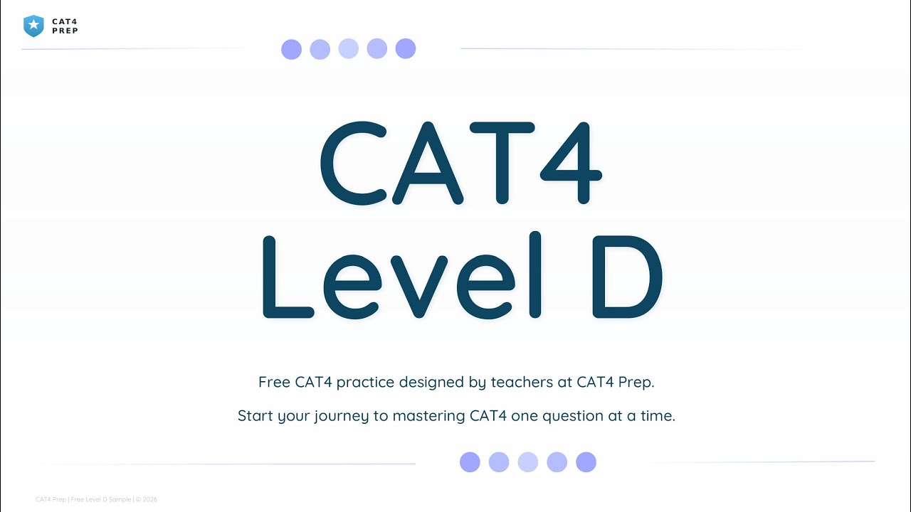 CAT4 Level D Year 7 Practice Test Walkthrough — step-by-step answers to real CAT4 Level D exam-style questions