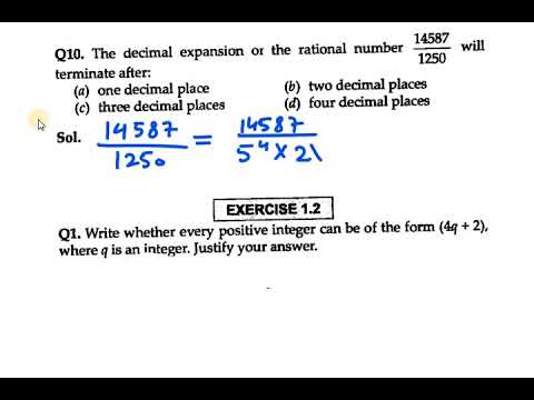 Ex 1.1 Q10 NCERT Exemplar Class 10|| The decimal expansion of the rational  number 14587/1250 will - YouTube