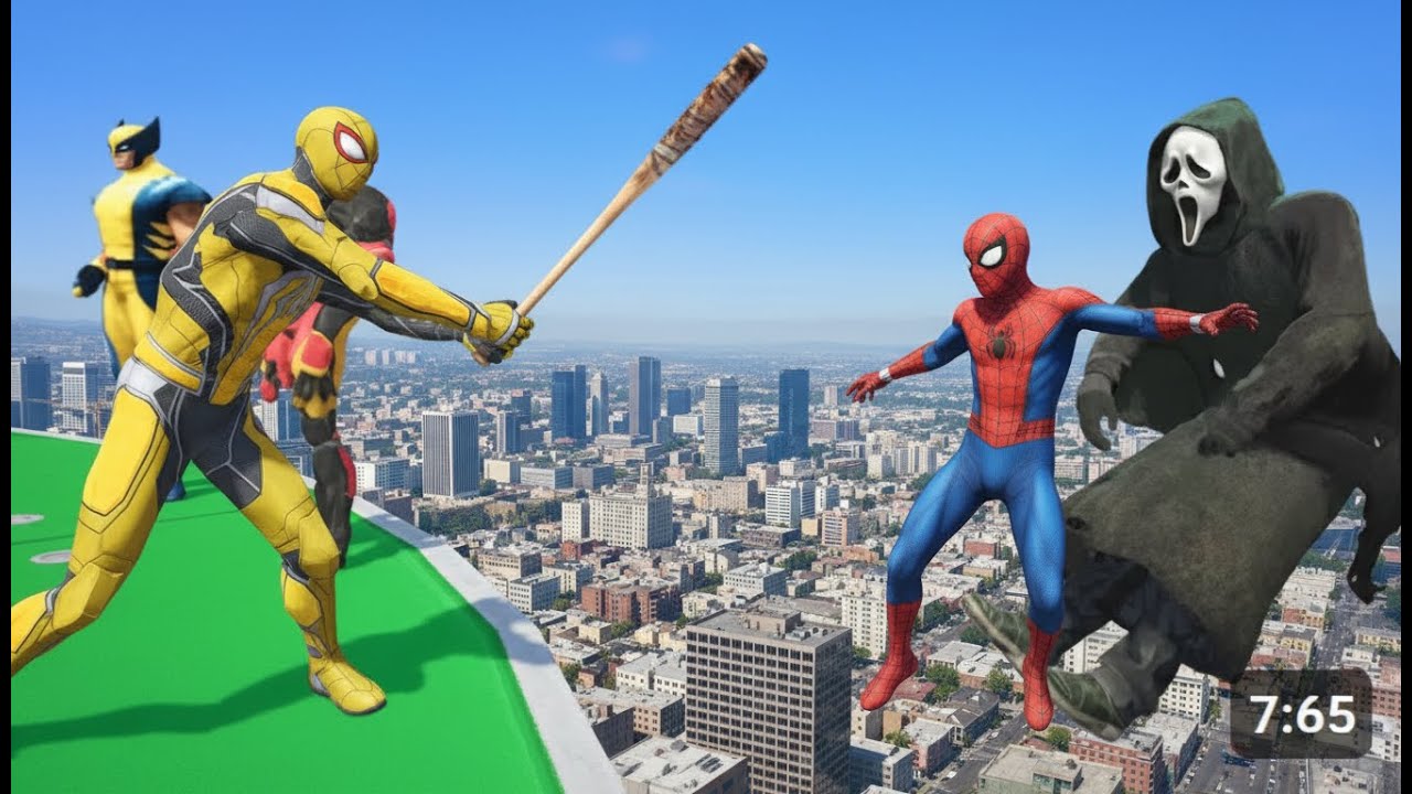 Spider-Man Goes BRUTAL! 😱 Baseball Bat vs Superheroes in GTA 5 (Insane Euphoria Physics)