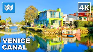 [4K] Venice Beach Canals in Los Angeles, California USA - Walking Tour 🎧 Binaural Sound