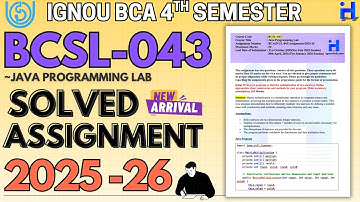 BCSL-043 Solved Assignment July-25/Jan-26 | IGNOU BCA (4th Sem) Assignment Solutions (2025-2026)