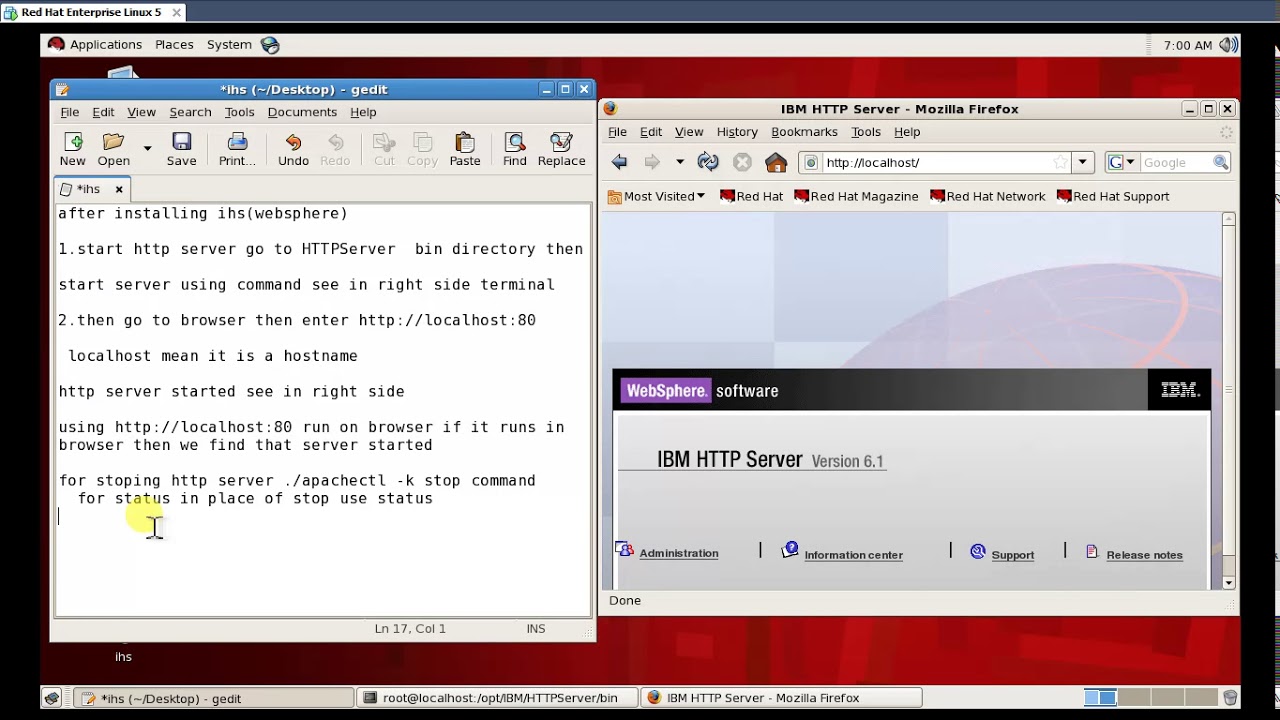 WAS IHS http server start 2 - YouTube