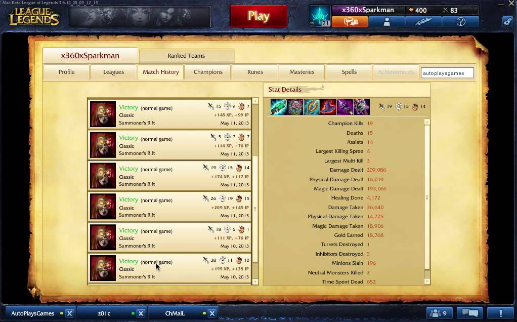 LoL Full Match History Wins YouTube LoL Full Match History Wins YouTube
