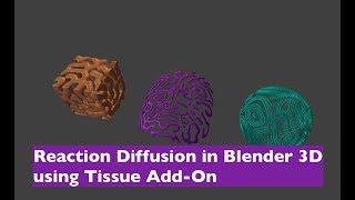 LIVENODING Reaction Diffusion in Blender 3D using Tissue Add-On