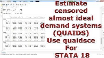 Estimate censored almost ideal demand systems (QUAIDS) Use quaidsce For (With) STATA 18