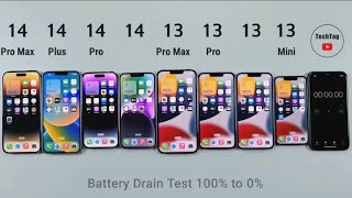 iphone 14 promax 14 an 14 plus || iphone 13 an 13 pro max EveryOne Battery Drain test 0%to 100%️