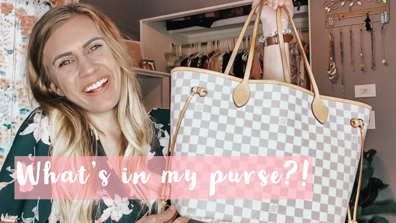 WHAT&#39;S IN MY PURSE? LOUIS VUITTON NEVERFULL MM BAG - YouTube