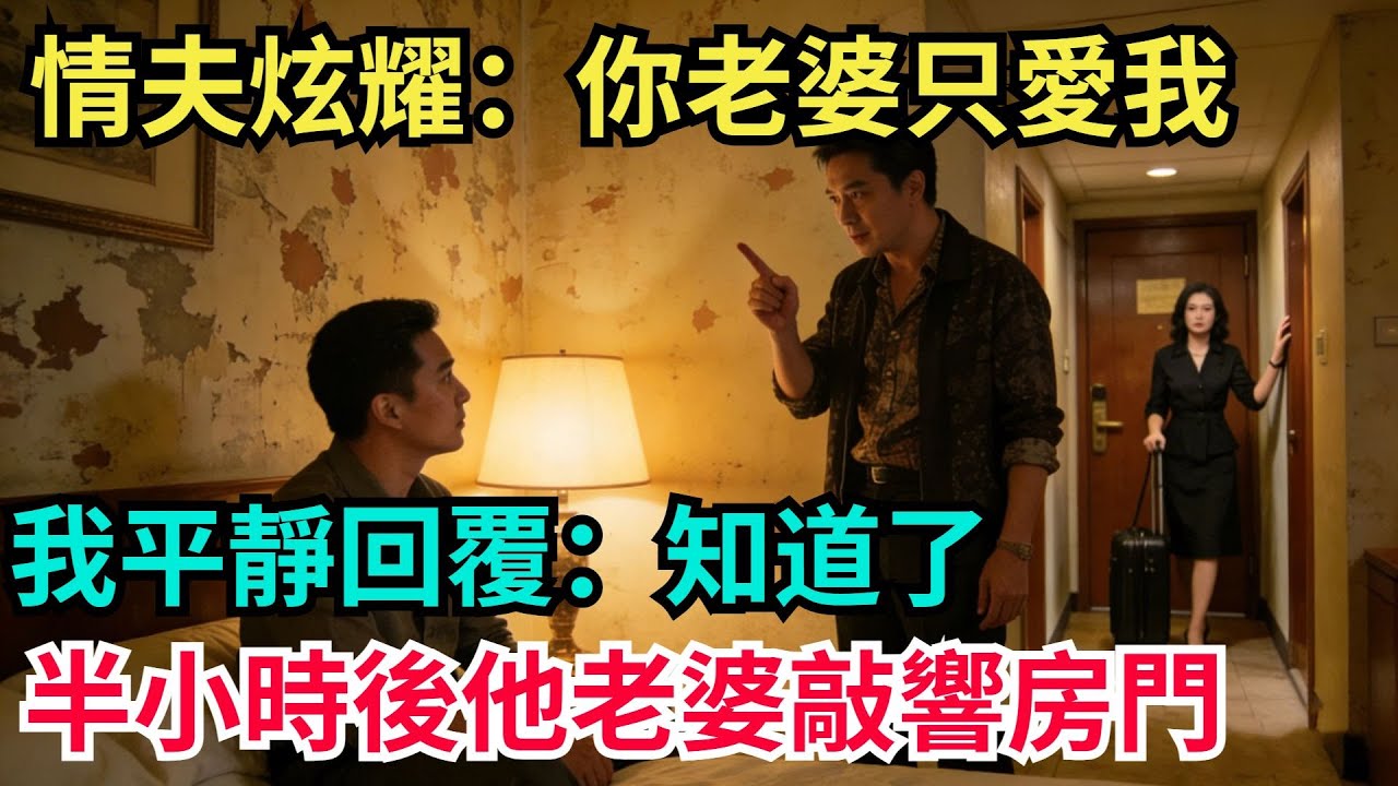 情夫得意炫耀：妳老婆現在只愛我，妳就死心吧！我平靜回覆：知道了，半小時後他老婆拖著行李箱敲響酒店房門【阿文情感】#男頻小說#故事#情感#都市#小說#爽文