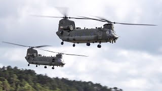 Raf Chinook X2 Low Pass Over Stord Airport, May 2025