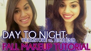 DAY TO NIGHT FALL MAKEUP TUTORIAL | Drugstore to High End Products