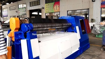 CNC 4-roll Plate Rolling Machine PLC SIEMENS Control Automatically Operation Sheet Bending