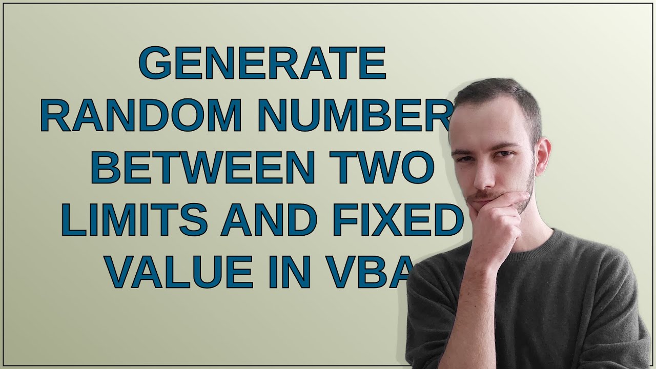 Generate random numbers between two limits and fixed value in vba - YouTube