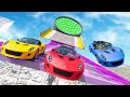 Rocket Cars Challenge With Spiderman Sports Cars  - GTA 5 MODS