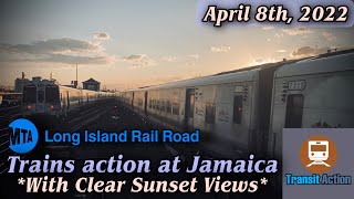 ᴴᴰ MTA LIRR Trains action at Jamaica - 60 Degrees / Sunset (April 8th, 2022)