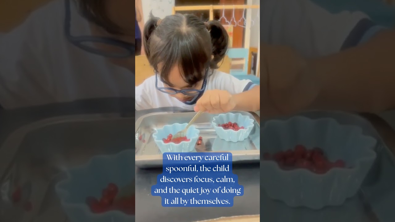 Montessori Spoon Activity 🍽️ | Focus, Calm & Independence. MontessoriAtHome 