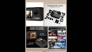 IZI ONE Plus 5K 48MP Action Camera - 6-Axis Gyro Stabilization, 110ft Waterproof, Vlogging, 170° ...