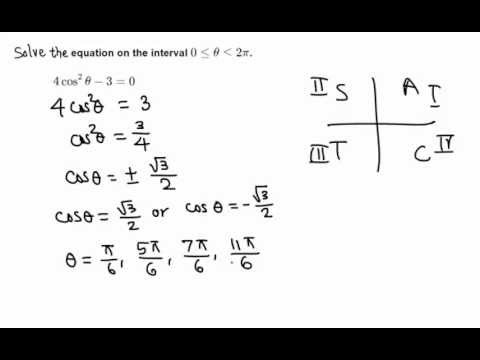Video Solving Trigonometric Equation: 4 cos^2 x - 3 = 0 - youtube