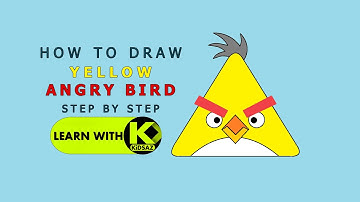 How To Draw The Yellow Angry Bird Step By Step in MS Paint | Learn with KidSaz