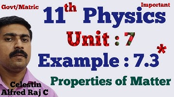 11 Physics|Example 7.3|Unit 7|Properties of Matter|sky physics