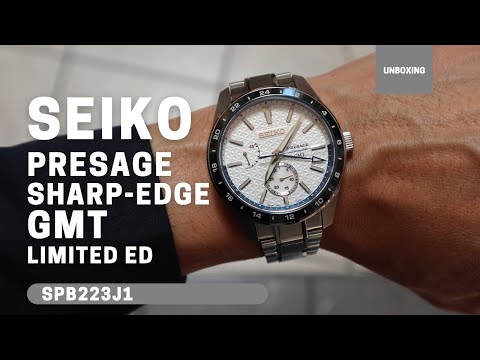 Unboxing Seiko Presage Sharp Edged GMT White Dial SPB223J1 Limited Edition
