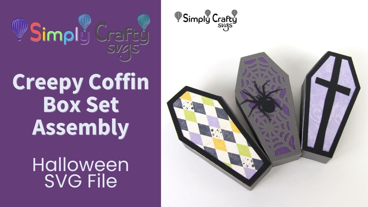 Creepy Coffin Box Assembly  - Halloween SVG File - 3D SVG