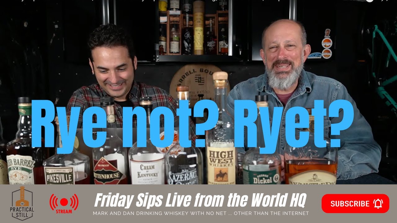 Friday Sips Live: Rye whiskey from Old Forester, Willett, Kentucky Owl, & Russell's because rye not?