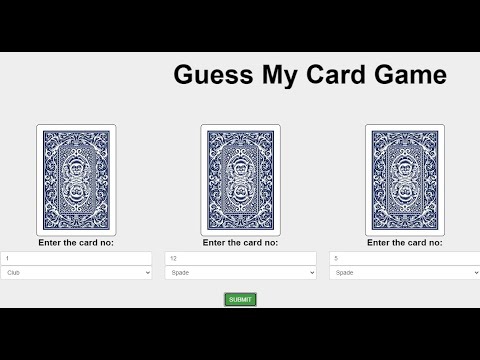 Guess My Card Game using JavaScript