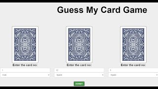 Guess My Card Game using JavaScript