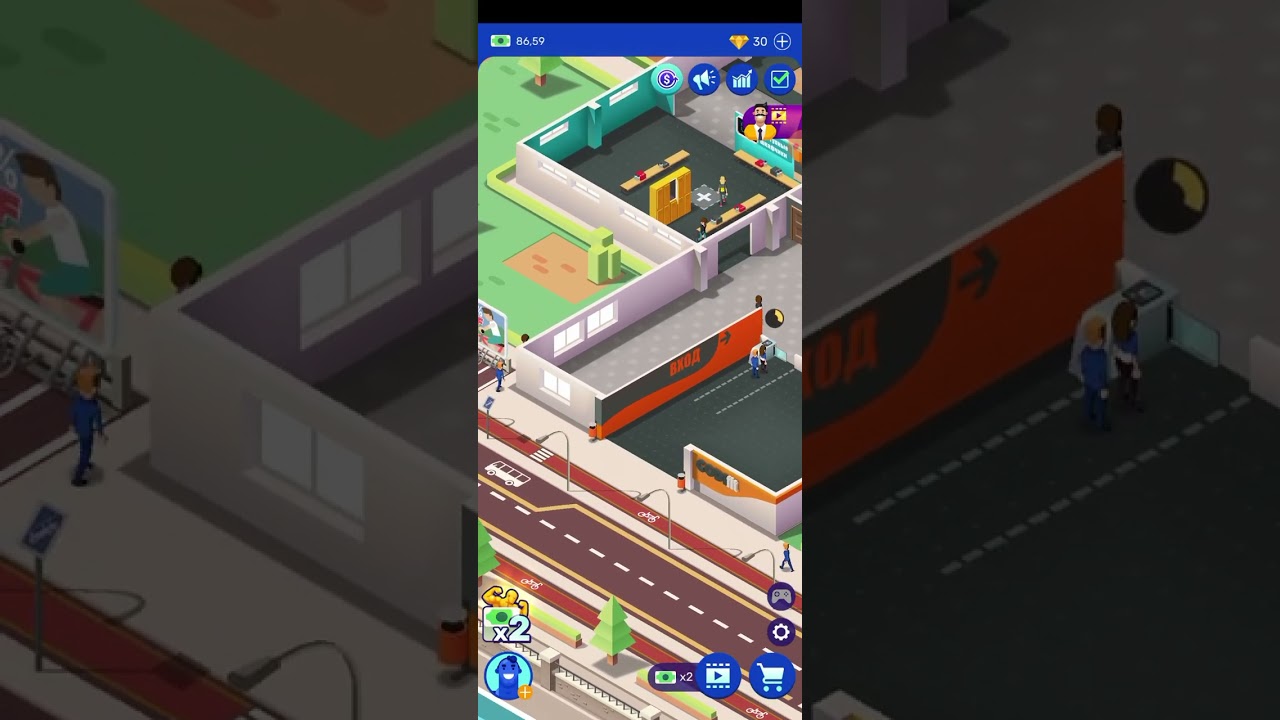 прохождение игры Idle fitness gym tycoon