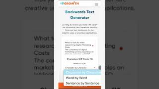 How to Use upGrowth’s Backwards Text Generator for Free!