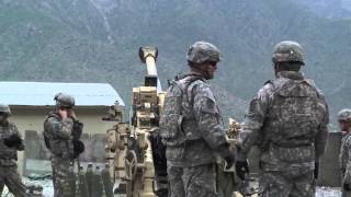 M777 Howitzer Direct Fire At Taliban Positions