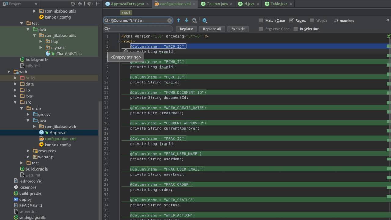 Intellij Regex Replace Intellij Regex Replace
