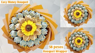 Money Bouquet fast and easy wrapping tutorial #diybouquet #moneybouquet #moneyflower
