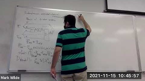 Lecture 25: Quantum Information Theory - Fall 2021 - Mark Wilde