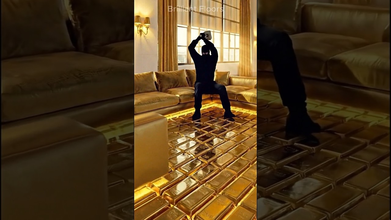 THIS IS INSANE 😱 Luxury Gold Bars Epoxy Floor Transformation 