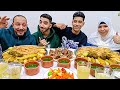 Eating Challenge Mixed Egyptian Stuffed Vegetables Fried Meat And Traditional Egyptian Molokhi 