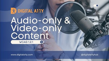Understanding WCAG SC 1.2.1 Audio-only and Video-only (Prerecorded) (Level A)
