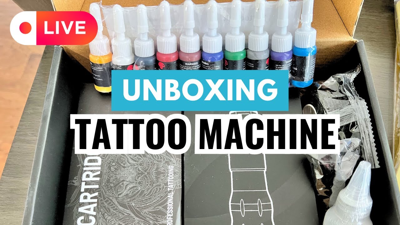 Live: First Time Using a Tattoo Machine! | Tattoo Machine Unboxing + Beginner Setup 