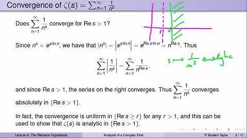 Week6Lecture4  The Riemann Zeta Function and the Riemann Hypothesis