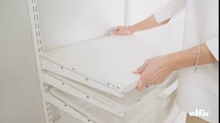 Assembly: Click-in melamine shelf